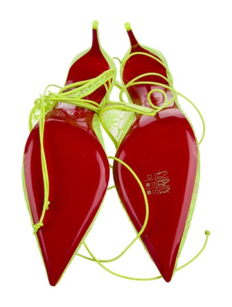 Christian Louboutin Lace Leather Trim Embellishment Pumps