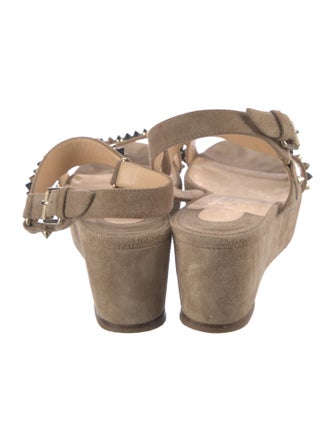 Christian Louboutin Spike Accents Suede Espadrilles