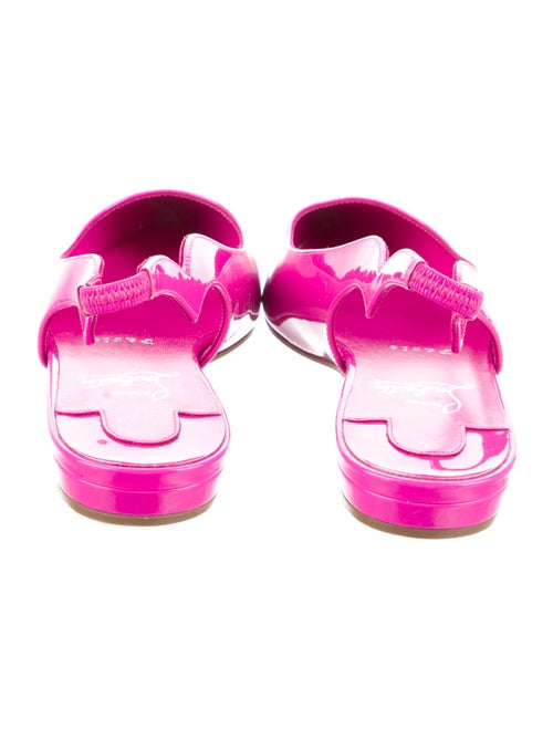 Christian Louboutin Patent Leather Scalloped Accent Slingback Flats