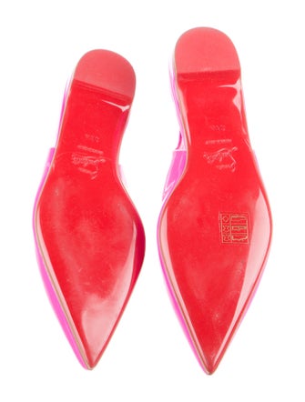 Christian Louboutin Patent Leather Scalloped Accent Slingback Flats