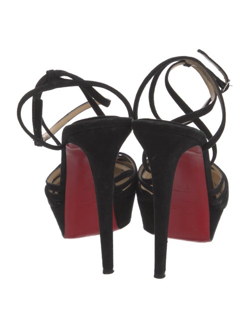 Christian Louboutin Suede Cutout Accent T-Strap Pumps