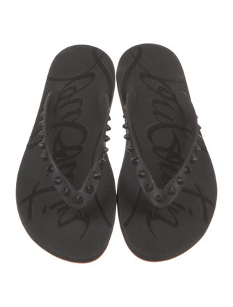 Christian Louboutin Rubber Studded Accents Flip Flops