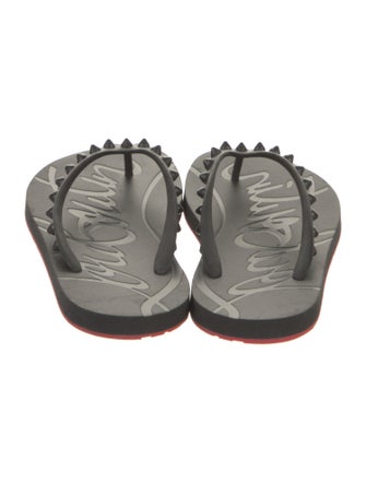Christian Louboutin Rubber Studded Accents Flip Flops