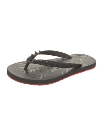 Christian Louboutin Rubber Studded Accents Flip Flops