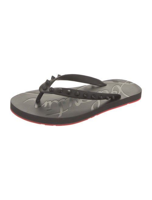 Christian Louboutin Rubber Studded Accents Flip Flops