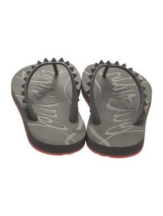 Christian Louboutin Rubber Studded Accents Flip Flops