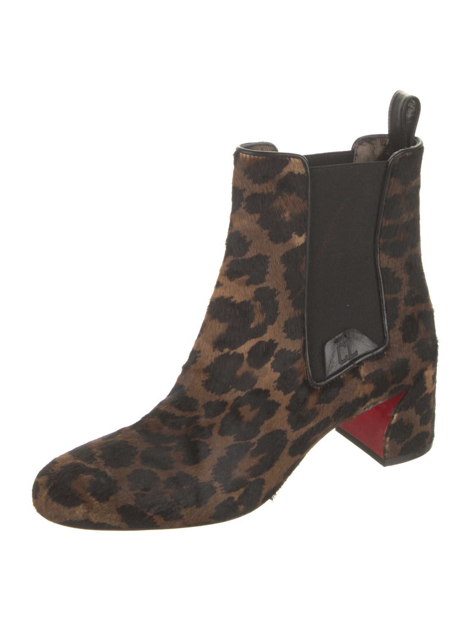 Christian Louboutin Ponyhair Animal Print Chelsea Boots