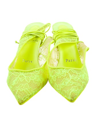Christian Louboutin Lace Lace Pattern Slingback Pumps