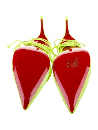 Christian Louboutin Lace Lace Pattern Slingback Pumps