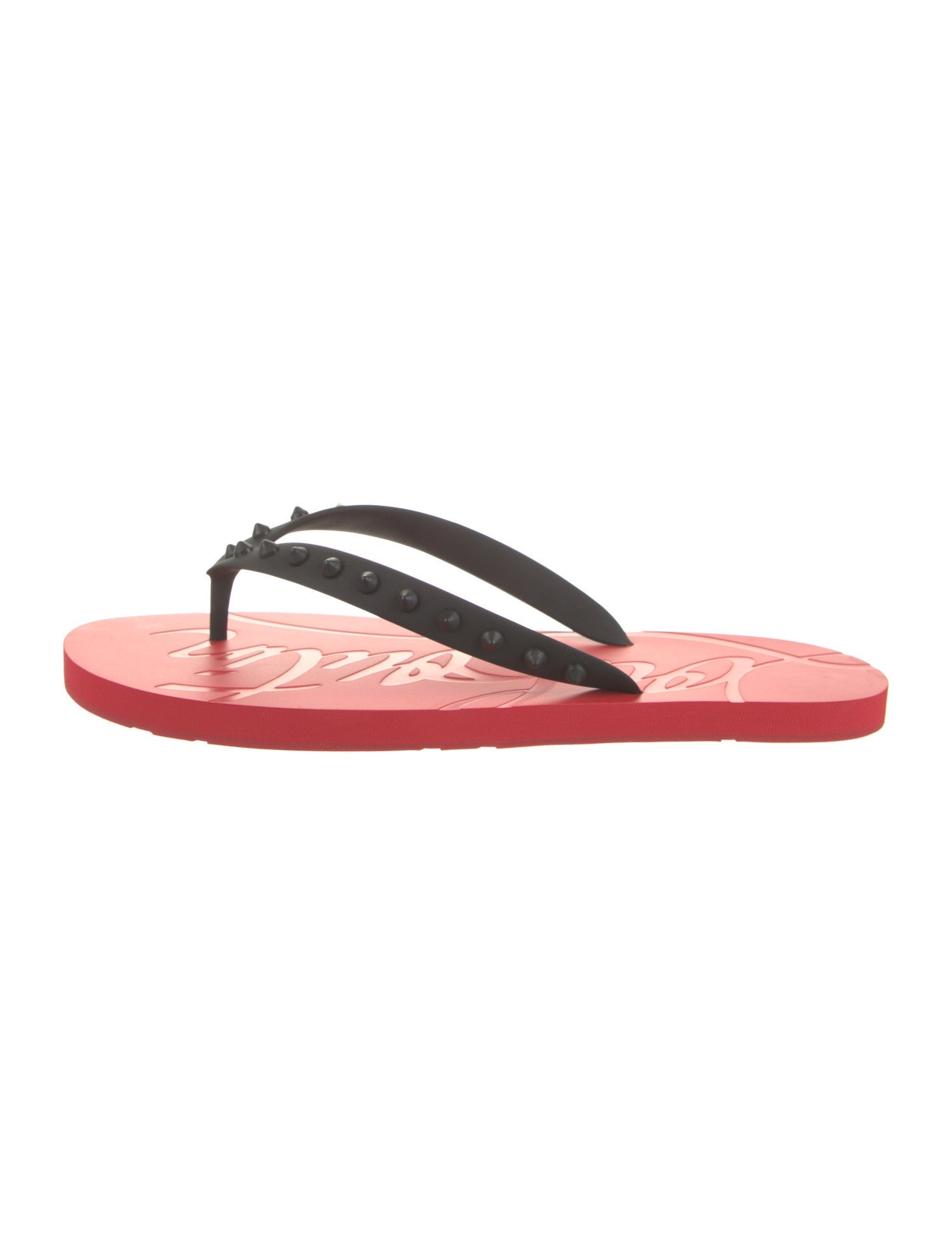 Christian Louboutin Spike Accents Rubber Flip Flops w/ Tags