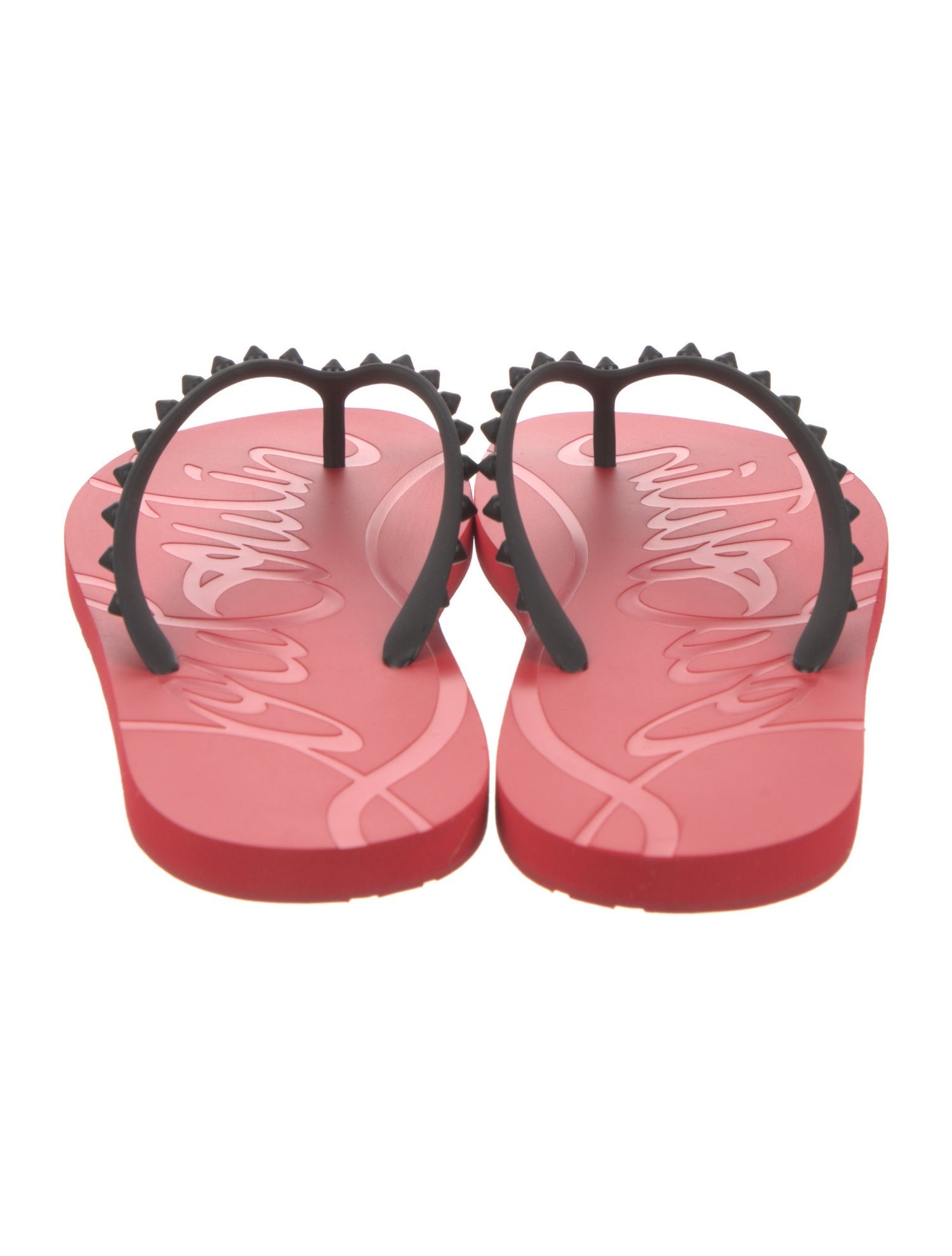Christian Louboutin Spike Accents Rubber Flip Flops