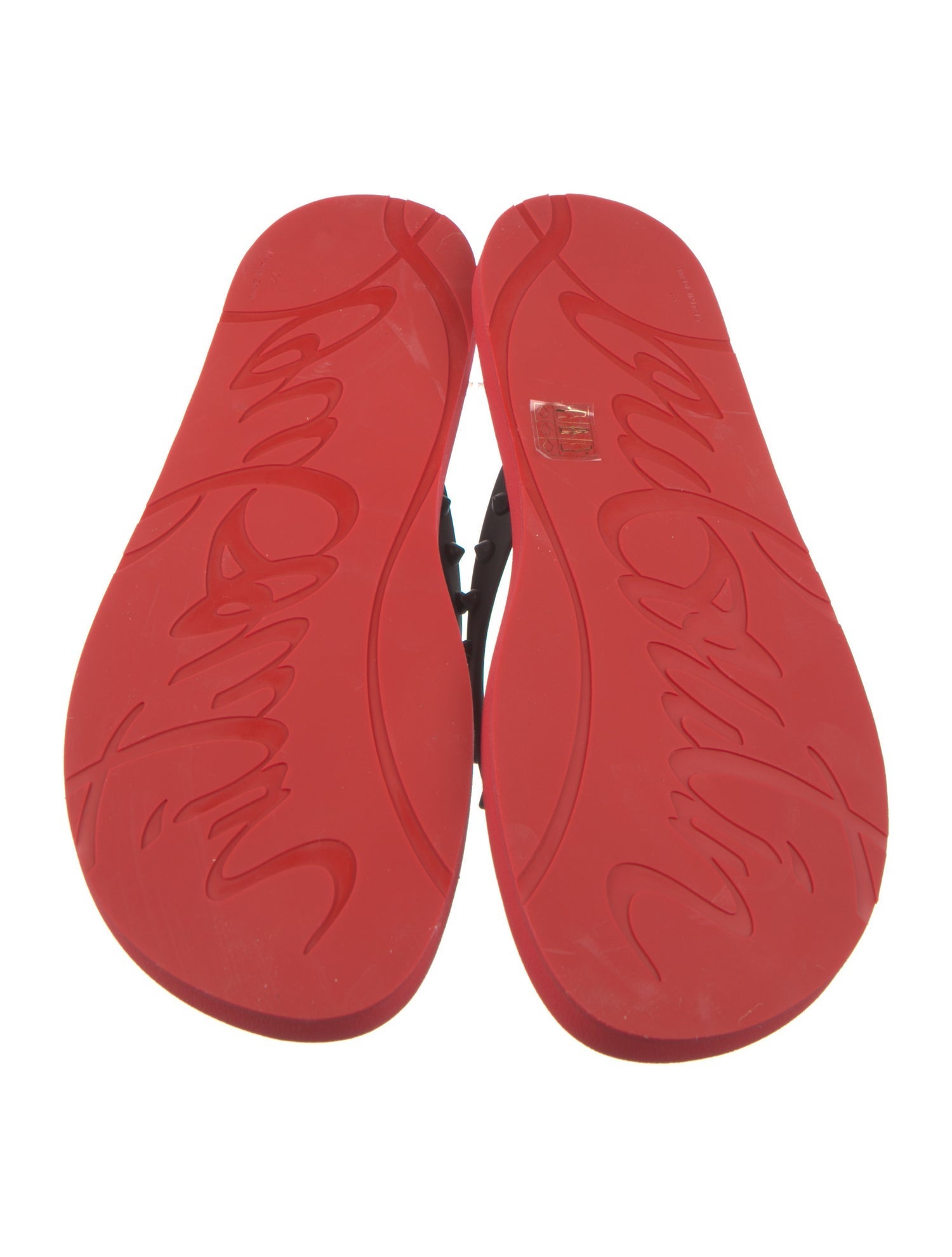 Christian Louboutin Spike Accents Rubber Flip Flops