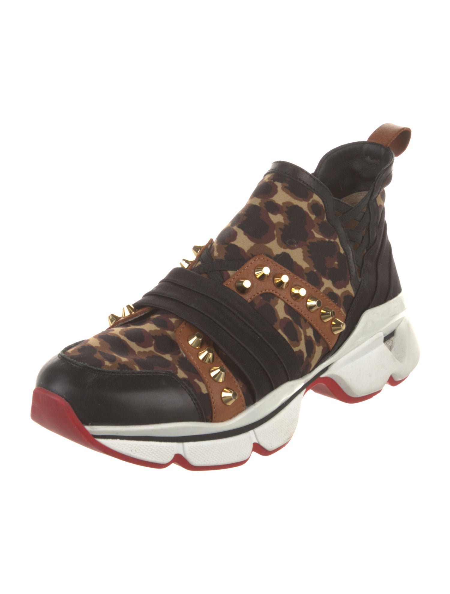 Christian Louboutin Spike Accents Satin Chunky Sneakers