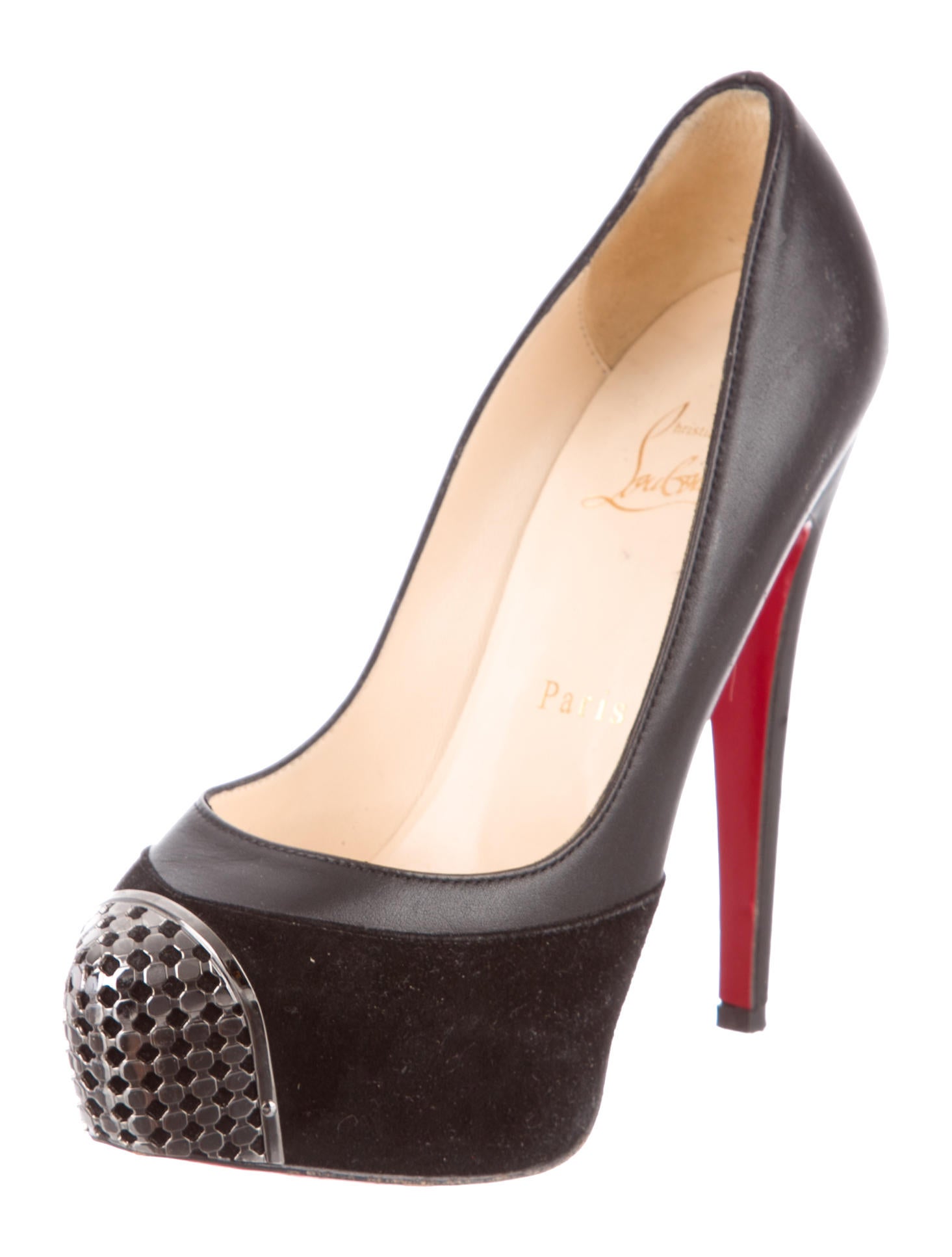 Christian Louboutin Leather CapToe Maggie Pumps Black Pumps, Shoes
