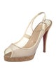Christian Louboutin Mesh Mesh Accents Slingback Sandals