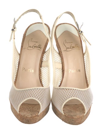 Christian Louboutin Mesh Mesh Accents Slingback Sandals