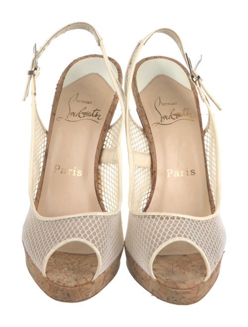 Christian Louboutin Mesh Mesh Accents Slingback Sandals