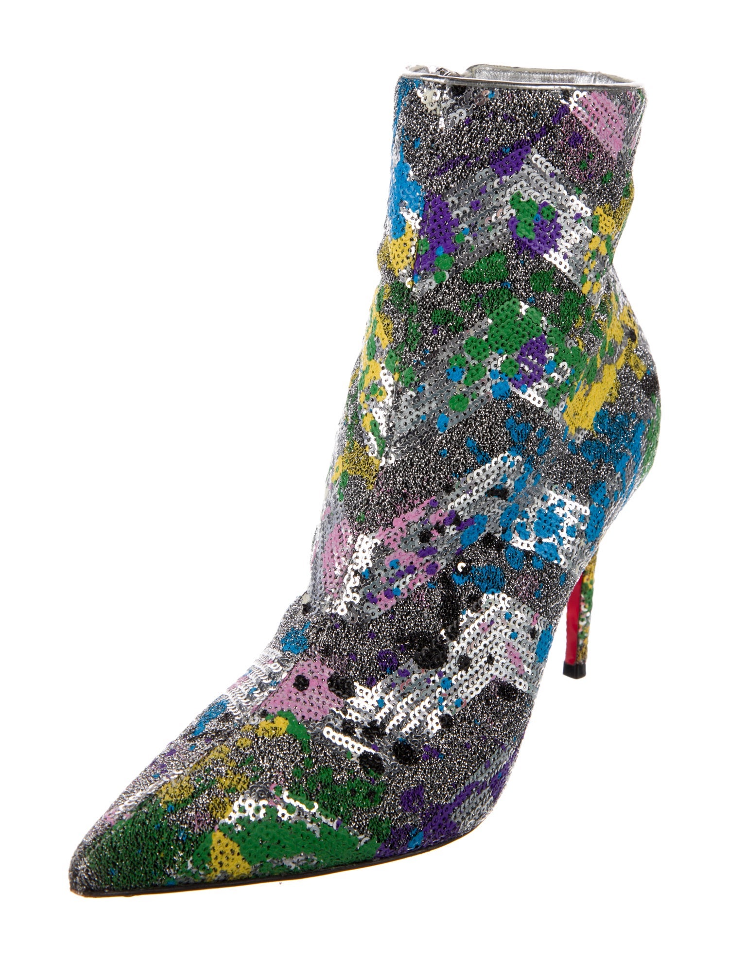 Christian Louboutin Sequins Printed Boots