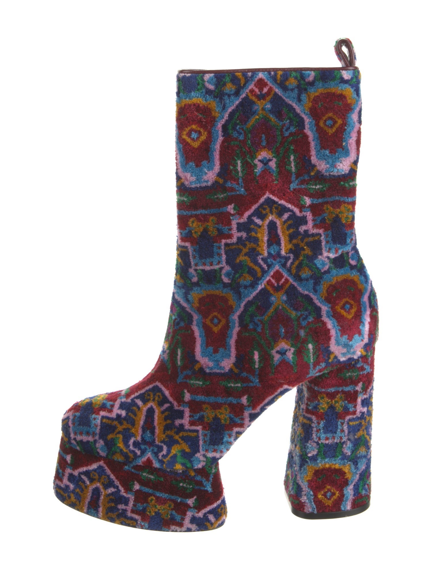 Christian Louboutin Printed Leather Trim Embellishment Boots