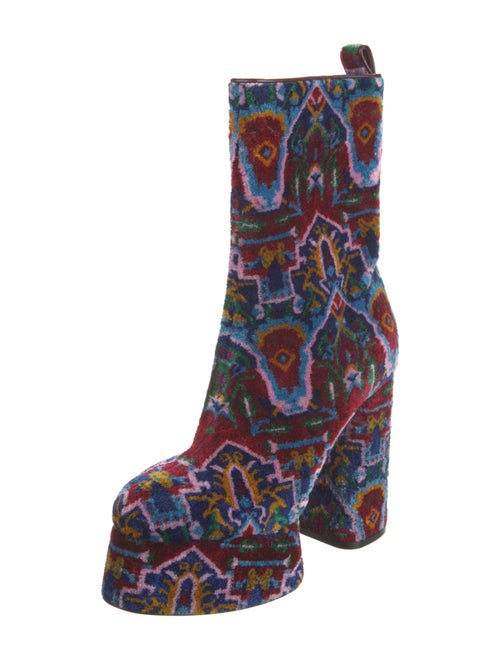 Christian Louboutin Printed Leather Trim Embellishment Boots