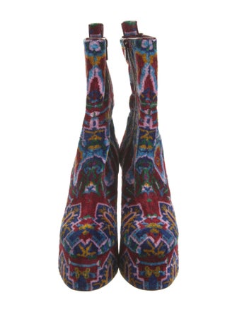 Christian Louboutin Printed Leather Trim Embellishment Boots