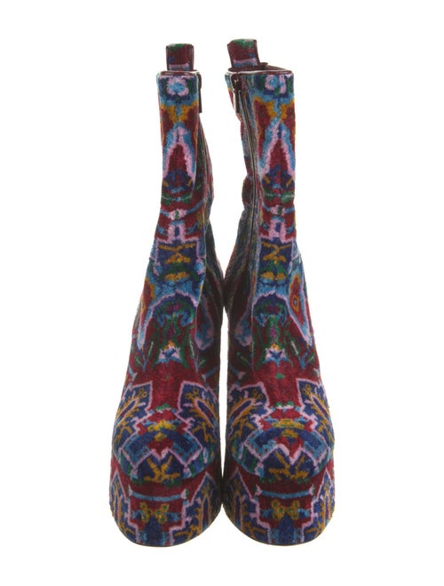 Christian Louboutin Printed Leather Trim Embellishment Boots