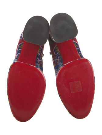 Christian Louboutin Printed Leather Trim Embellishment Boots