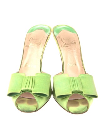 Christian Louboutin Satin Bow Accents Slides