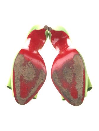Christian Louboutin Satin Bow Accents Slides