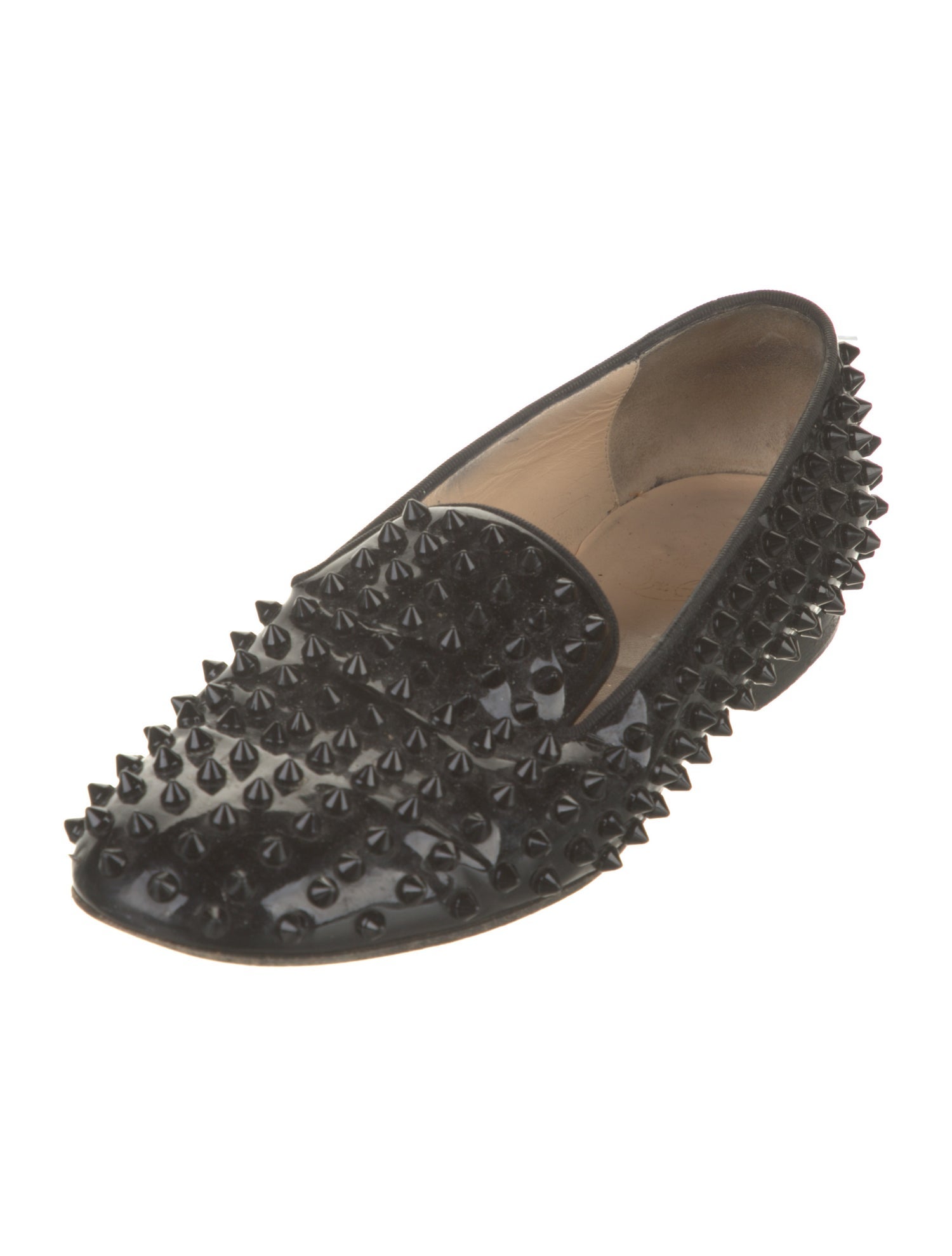 Christian Louboutin Rockstud Accents Patent Leather Loafers