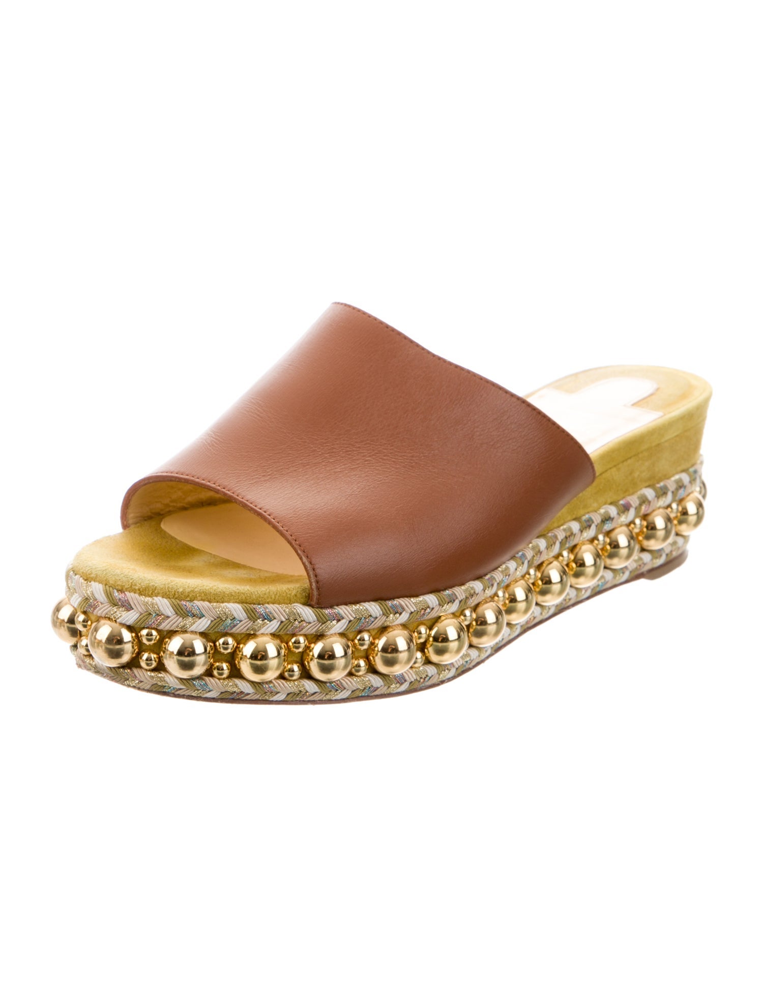 Christian Louboutin Leather Studded Accents Espadrilles