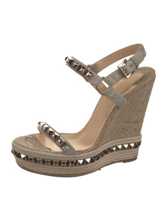 Christian Louboutin Rockstud Spike Suede Espadrilles