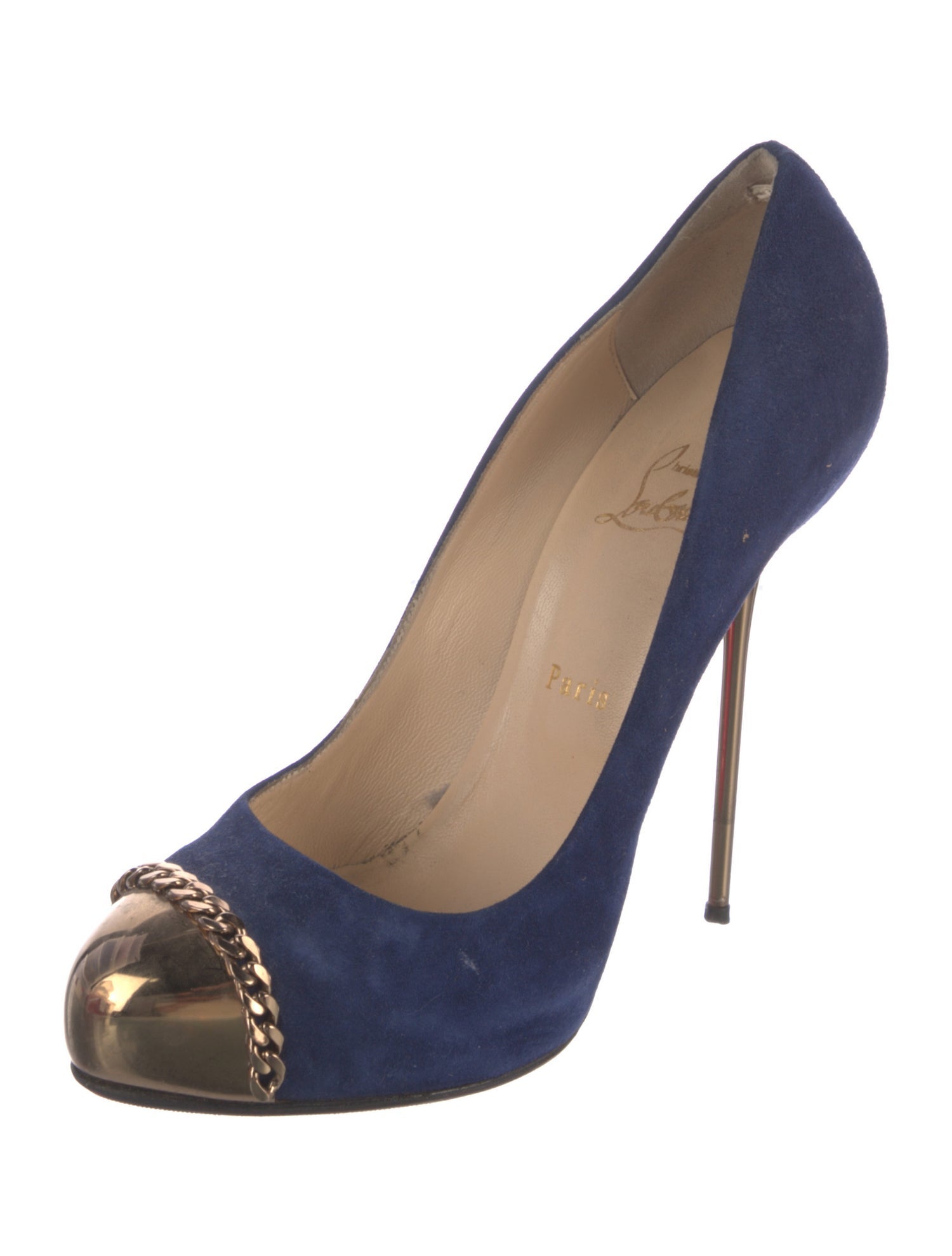 Christian Louboutin Suede Colorblock Pattern Pumps