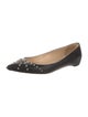 Christian Louboutin Leather Studded Accents Ballet Flats