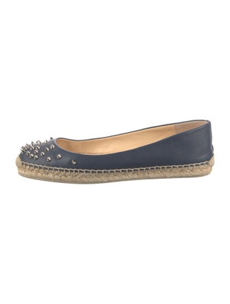 Christian Louboutin Leather Studded Accents Espadrilles