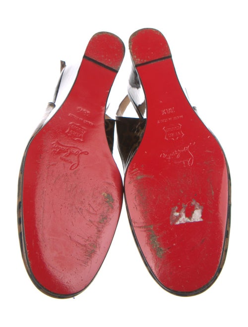 Christian Louboutin Patent Leather Animal Print Slingback Sandals