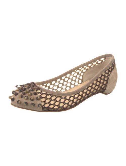 Christian Louboutin Spike Accents Mesh Flats