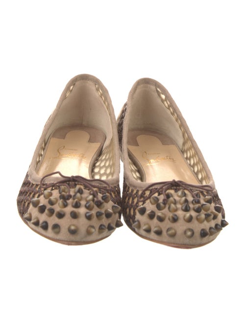 Christian Louboutin Spike Accents Mesh Flats