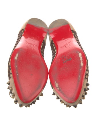 Christian Louboutin Spike Accents Mesh Flats