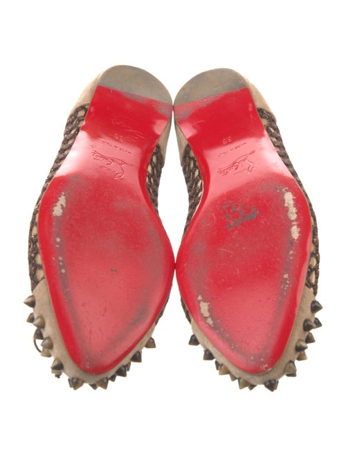 Christian Louboutin Spike Accents Mesh Flats