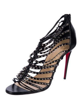 Christian Louboutin Leather Studded Accents Gladiator Sandals