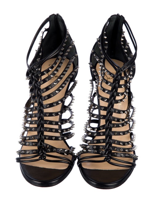 Christian Louboutin Leather Studded Accents Gladiator Sandals