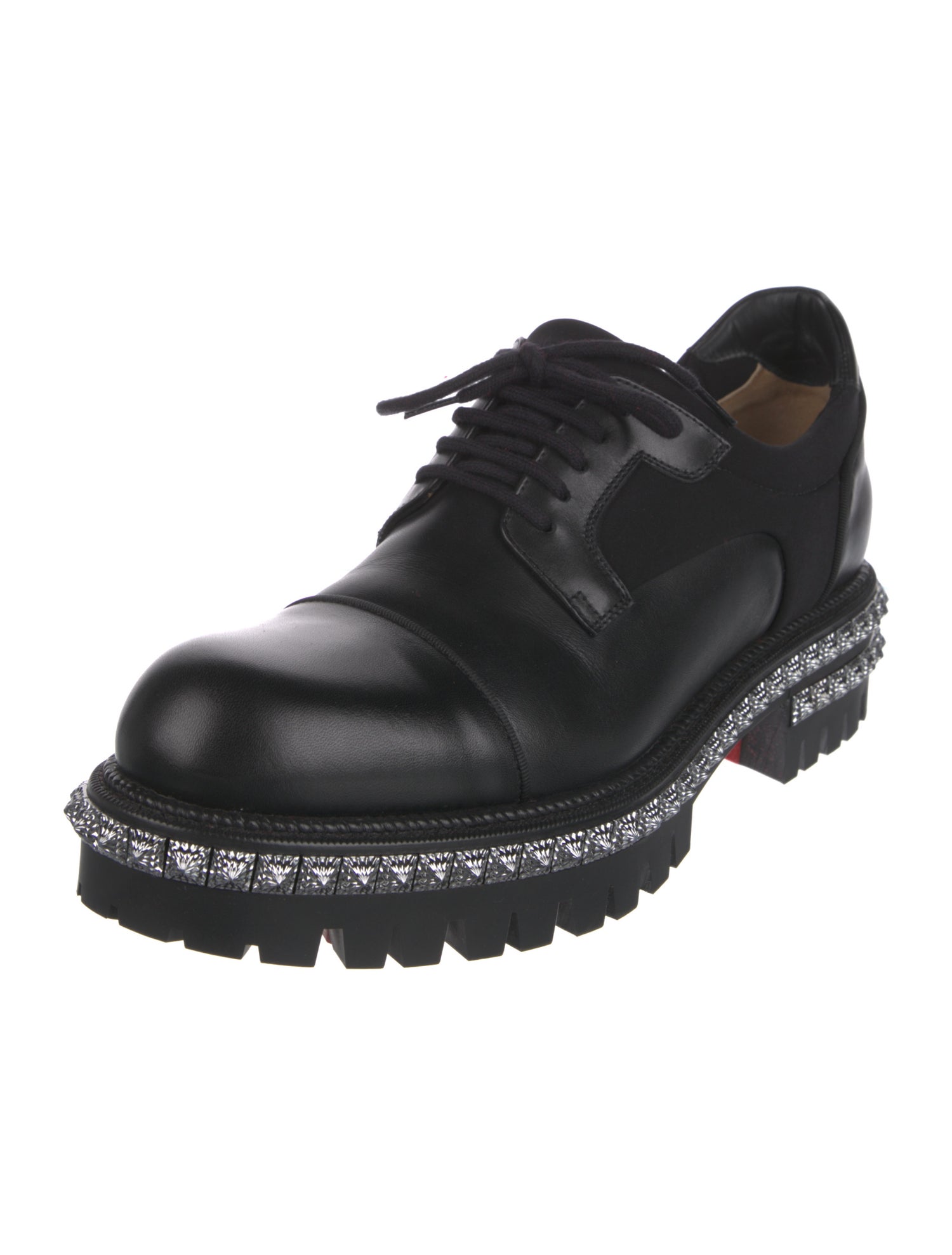Christian Louboutin Leather Studded Accents Derby Shoes