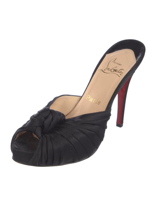 Christian Louboutin Satin Pleated Accents Slides