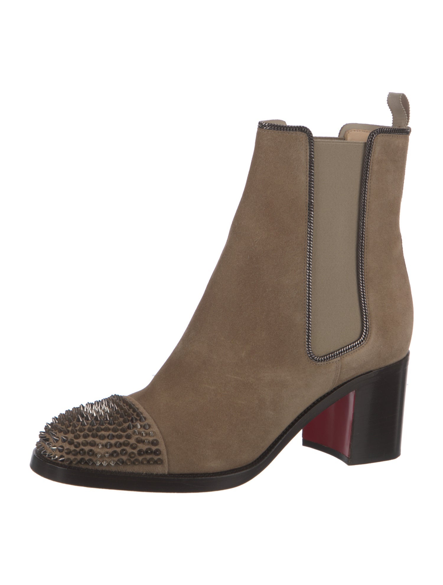 Christian Louboutin Spike Accents Suede Chelsea Boots