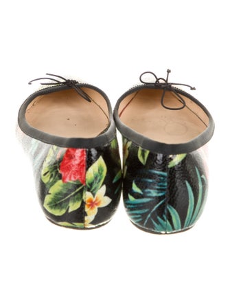 Christian Louboutin Leather Floral Print Ballet Flats