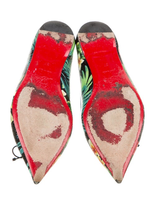 Christian Louboutin Leather Floral Print Ballet Flats