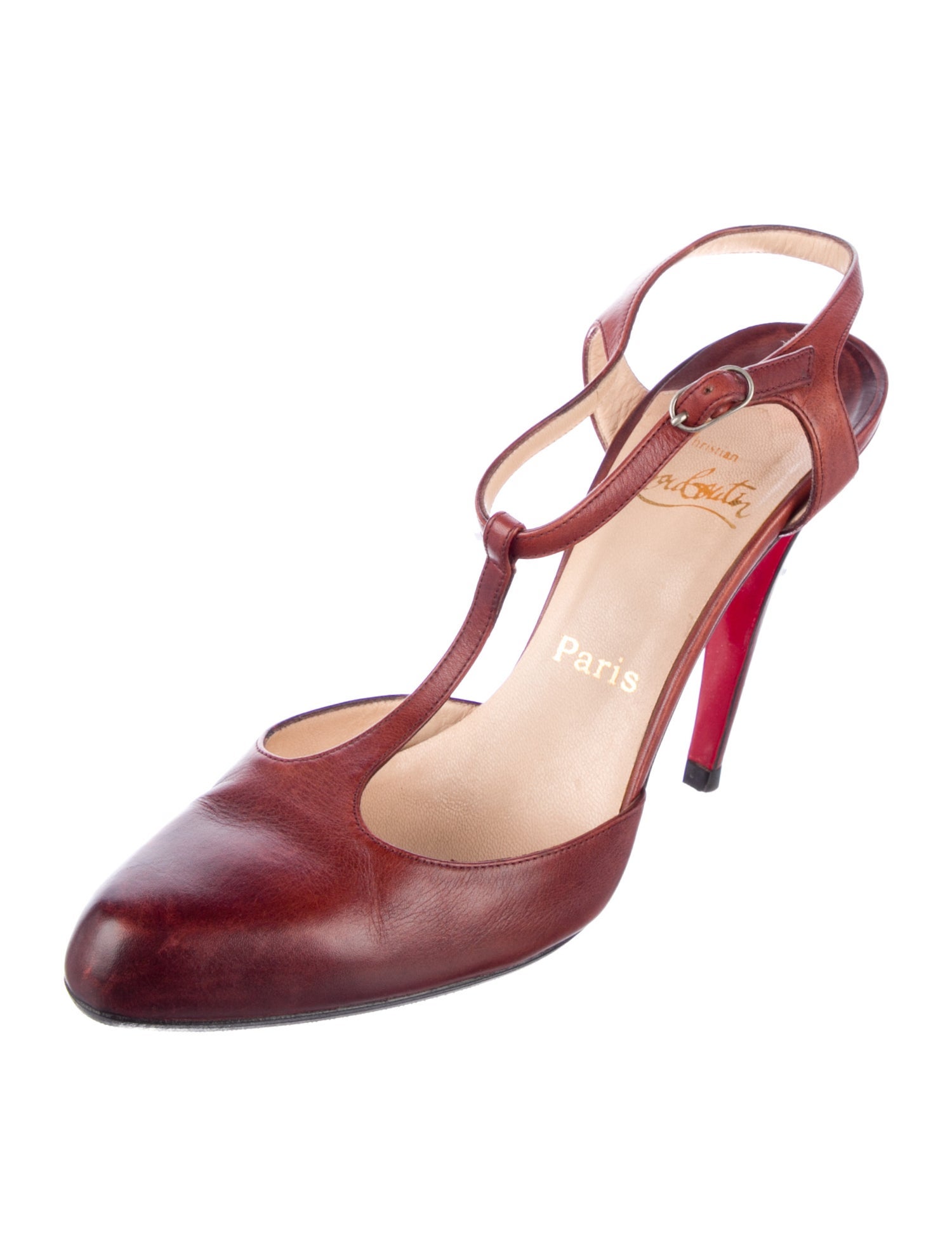 Christian Louboutin Leather T-Strap Pumps