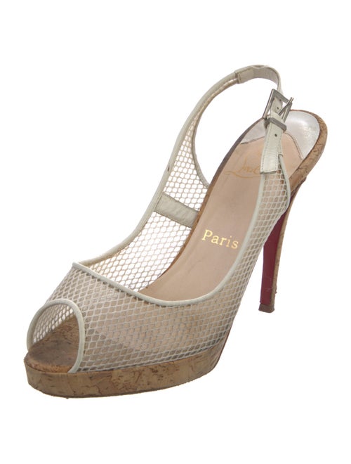 Christian Louboutin Mesh Mesh Accents Slingback Sandals