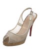 Christian Louboutin Mesh Mesh Accents Slingback Sandals